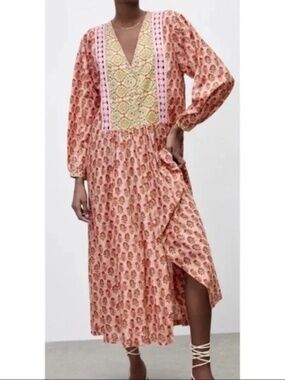 Zara | Floral Button Down "The Rosie" Boho Maxi Lightweight Dress M